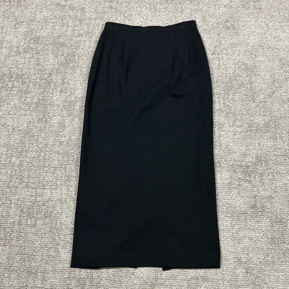Howard Wolf Skirt Womens 8 Maxi Boho USA Vintage Black Lined Worsted Wool - Picture 1 of 8